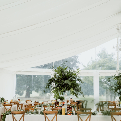 White flat lining, wooden cross backs, Boughton House