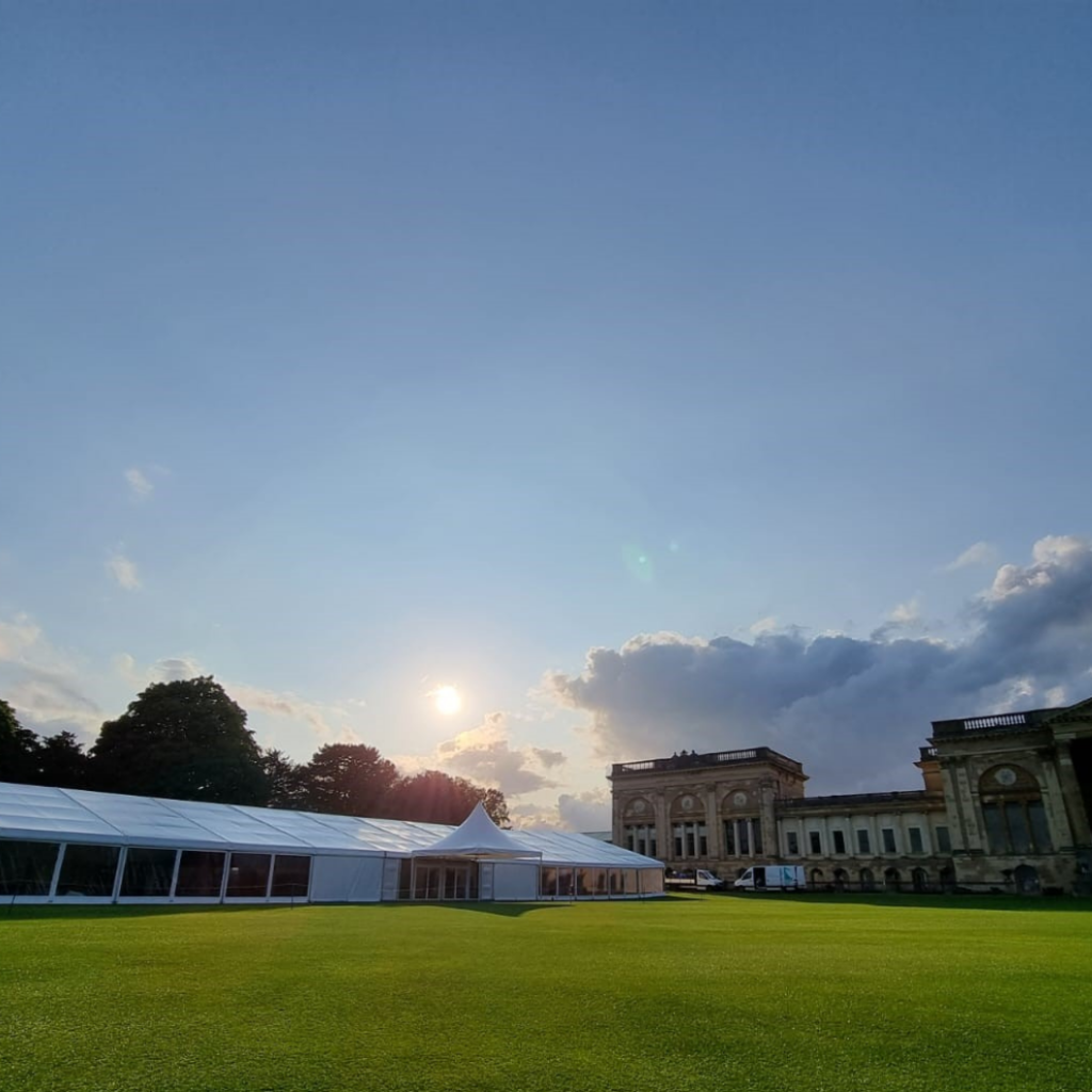 Premium Marquee at a historic house with chinese hat
